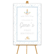 Peter Rabbit Blue Trellis Welcome Sign