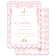 Pink Peter Rabbit Birthday Invitation