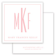 Classic Pink Monogram Enclosure Card