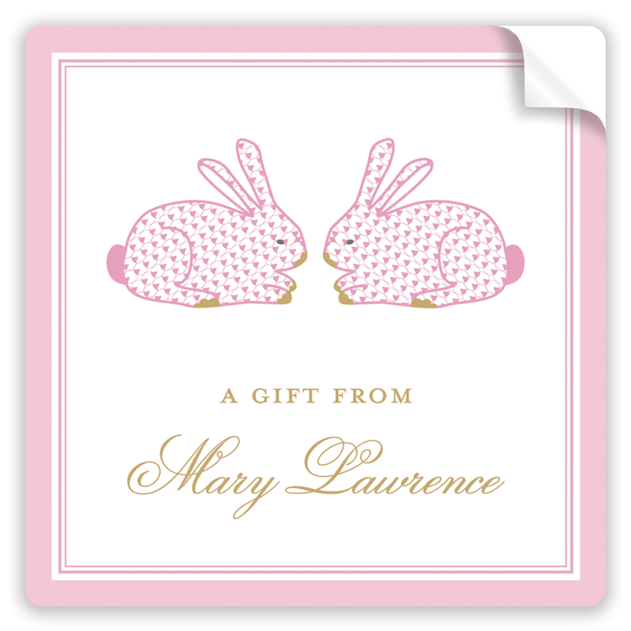 Pink Herend Bunny Stickers