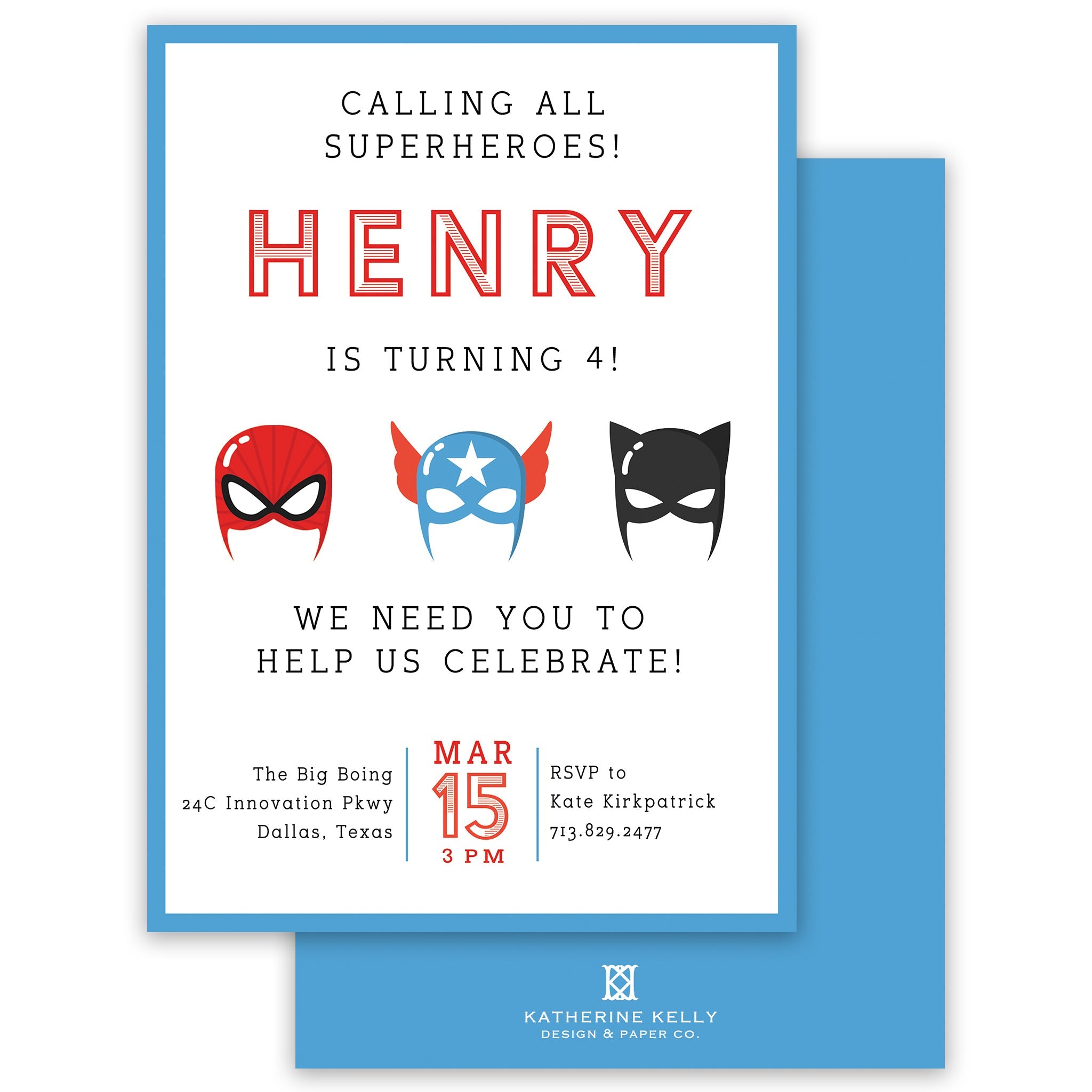 Superhero Birthday Invitation