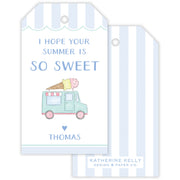 Ice Cream Truck Blue Gift Tag