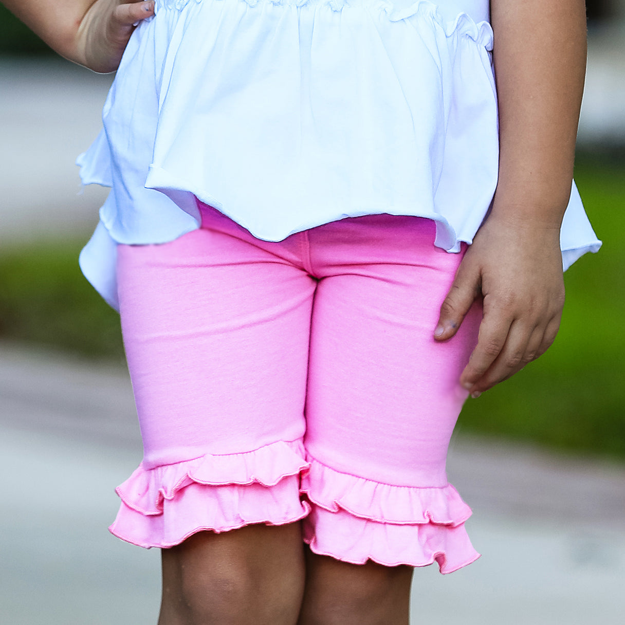 Annloren Baby/toddler Girls Boutique Light Pink Ruffle Butt Shorts
