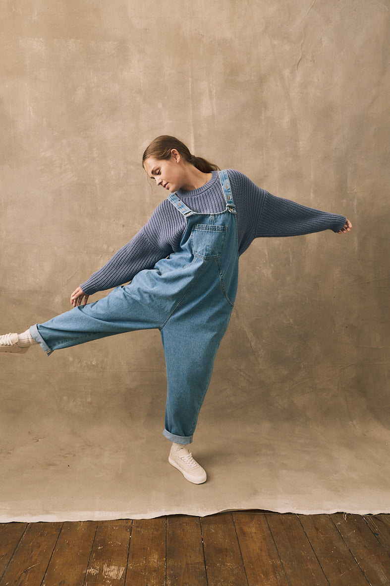 The Oversized Denim Dungaree - Women's | The Simple Folk