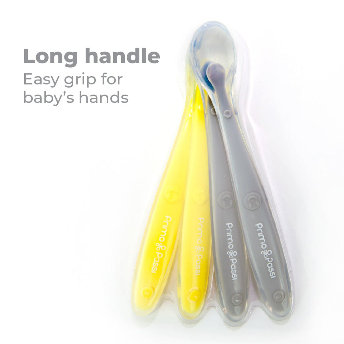 - Silicone Spoon, 4pk, Grey And Yellow