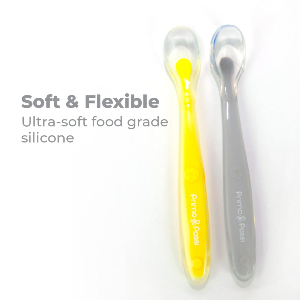 - Silicone Spoon, 4pk, Grey And Yellow