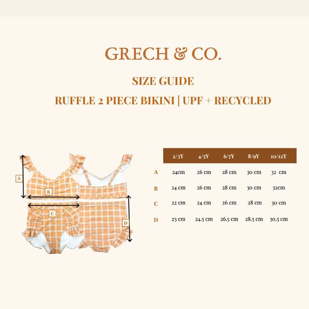 Ruffle 2 Piece Bikini | Upf + Recycled - Sunset Meadow