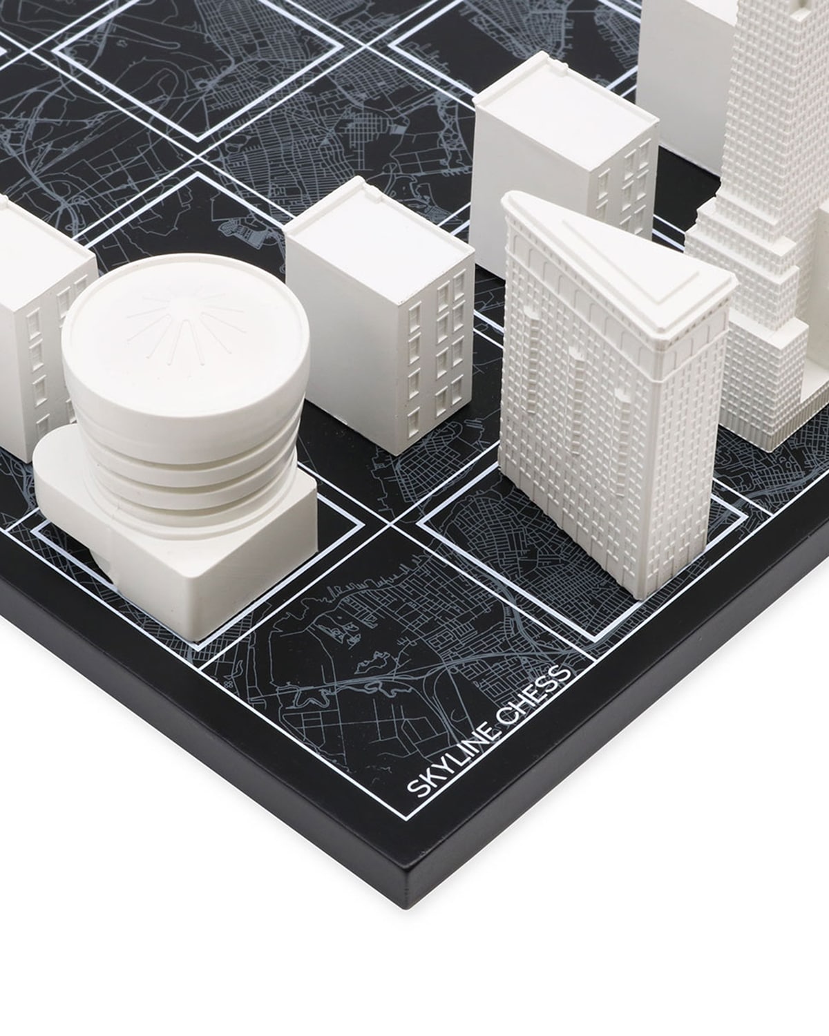 Skyline Chess Chess Set Acrylic New York Edition With Wood Map Board
