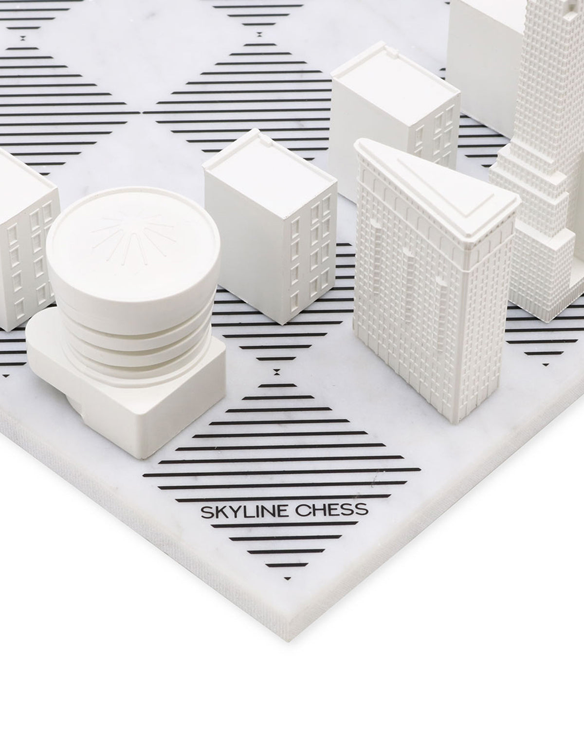 Skyline Chess Chess Set Acrylic New York Edition With Marble Hatch Board