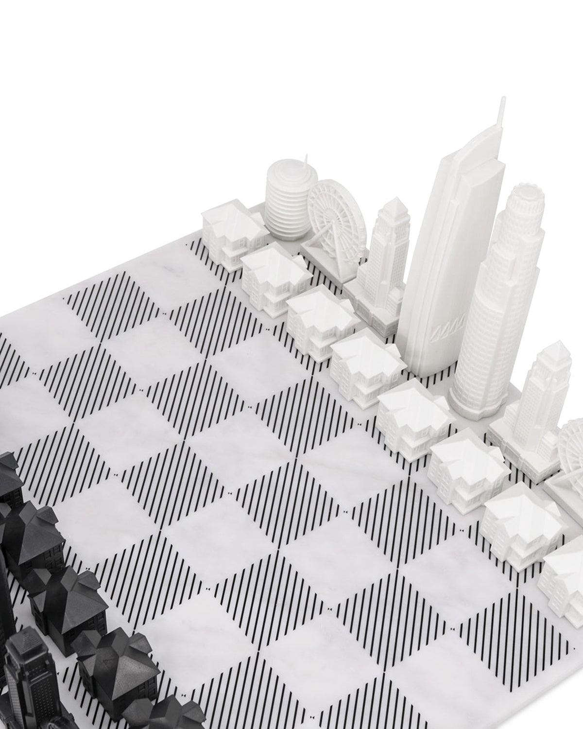 Skyline Chess Chess Set Acrylic Los Angeles Edition With Marble Hatch Board