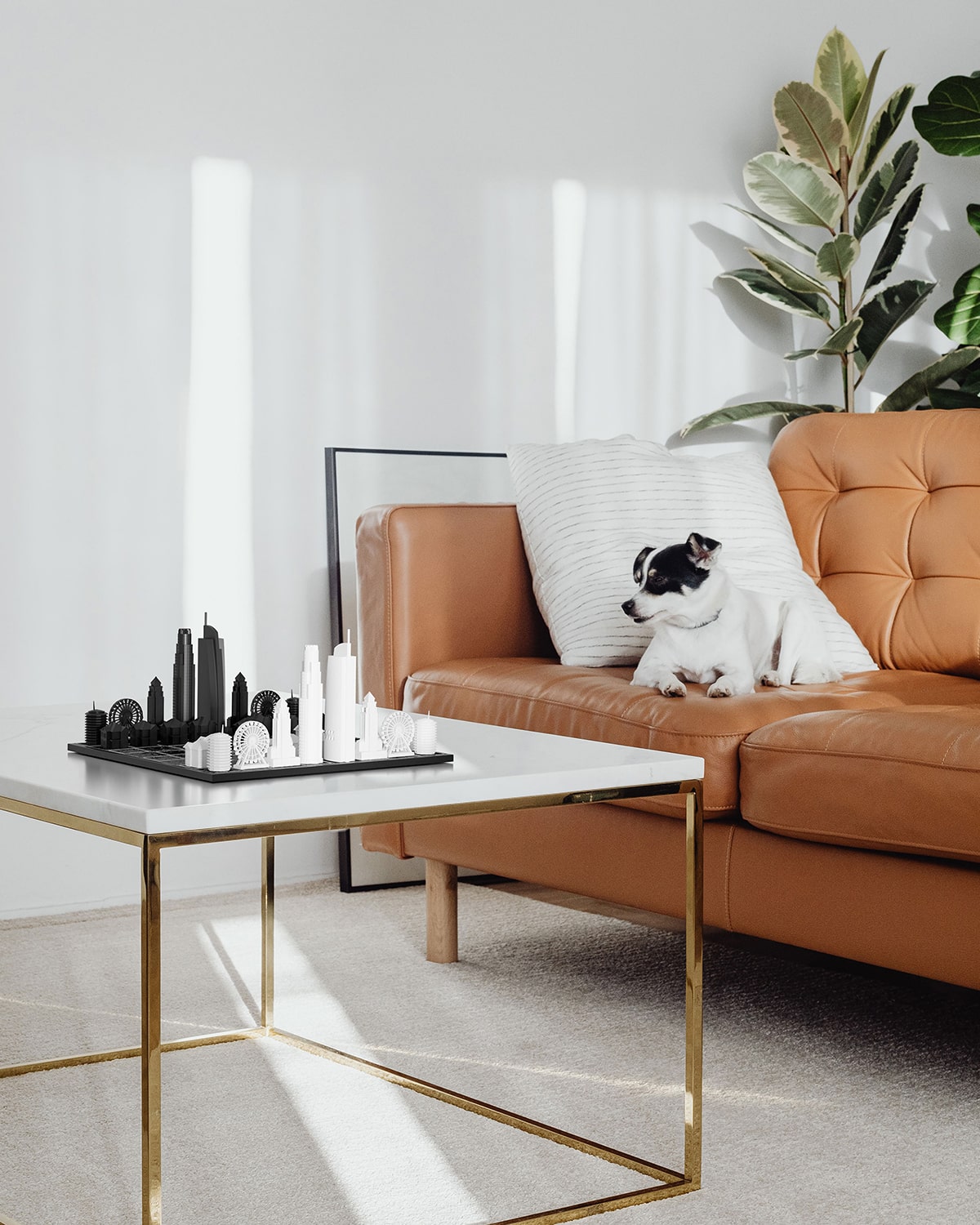 Skyline Chess Chess Set Acrylic Los Angeles Edition With Marble Hatch Board