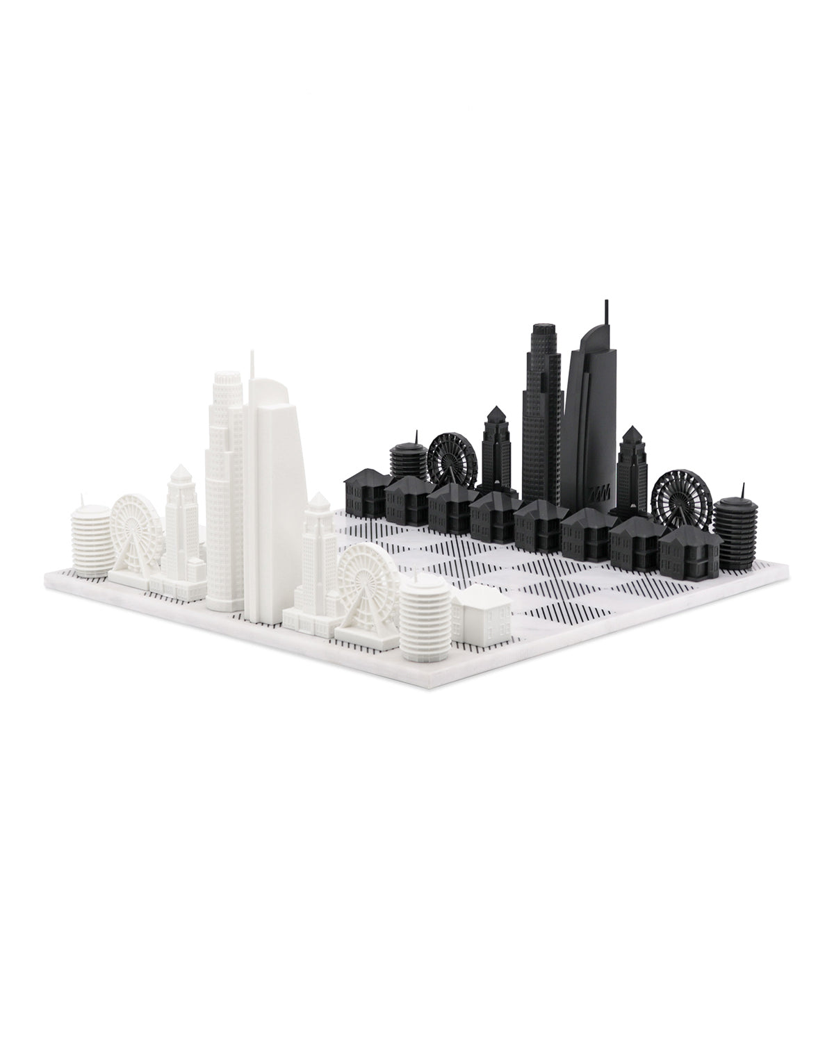 Skyline Chess Chess Set Acrylic Los Angeles Edition With Marble Hatch Board