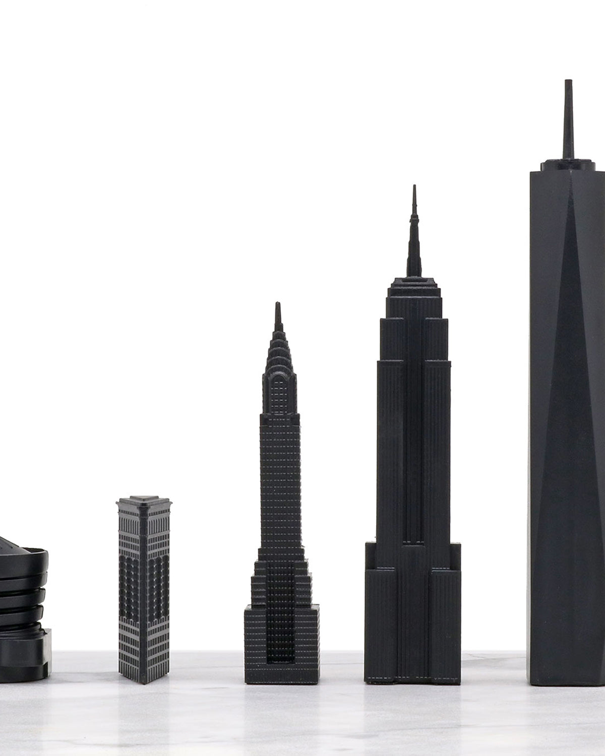 Skyline Chess Chess Set Acrylic New York Vs Los Angeles Edition With Wood Hatch Board