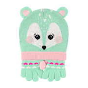 Toddler/kids Winter Beanie Hat And Gloves Set - Fiona The Fawn
