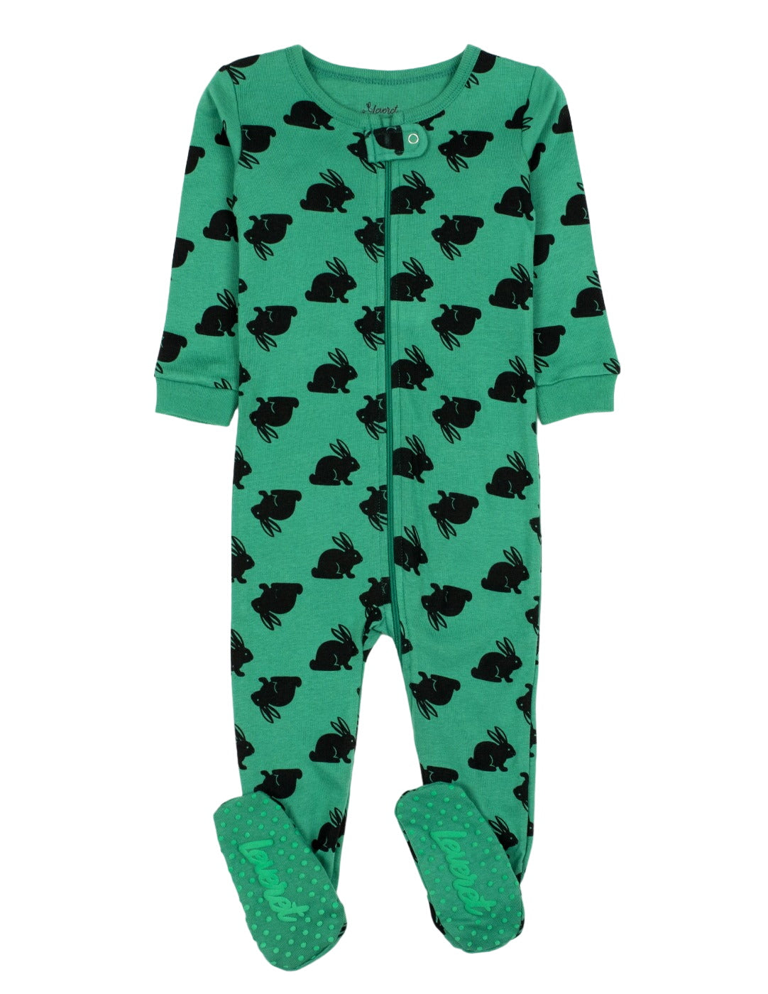 Baby Footed Green Bunny Pajamas