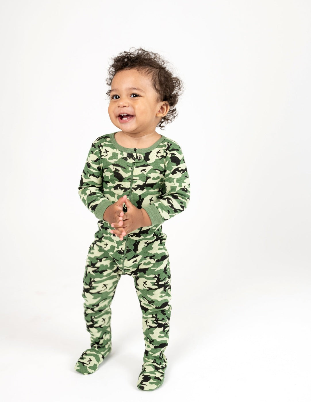 Kids Footed Camouflage Pajamas