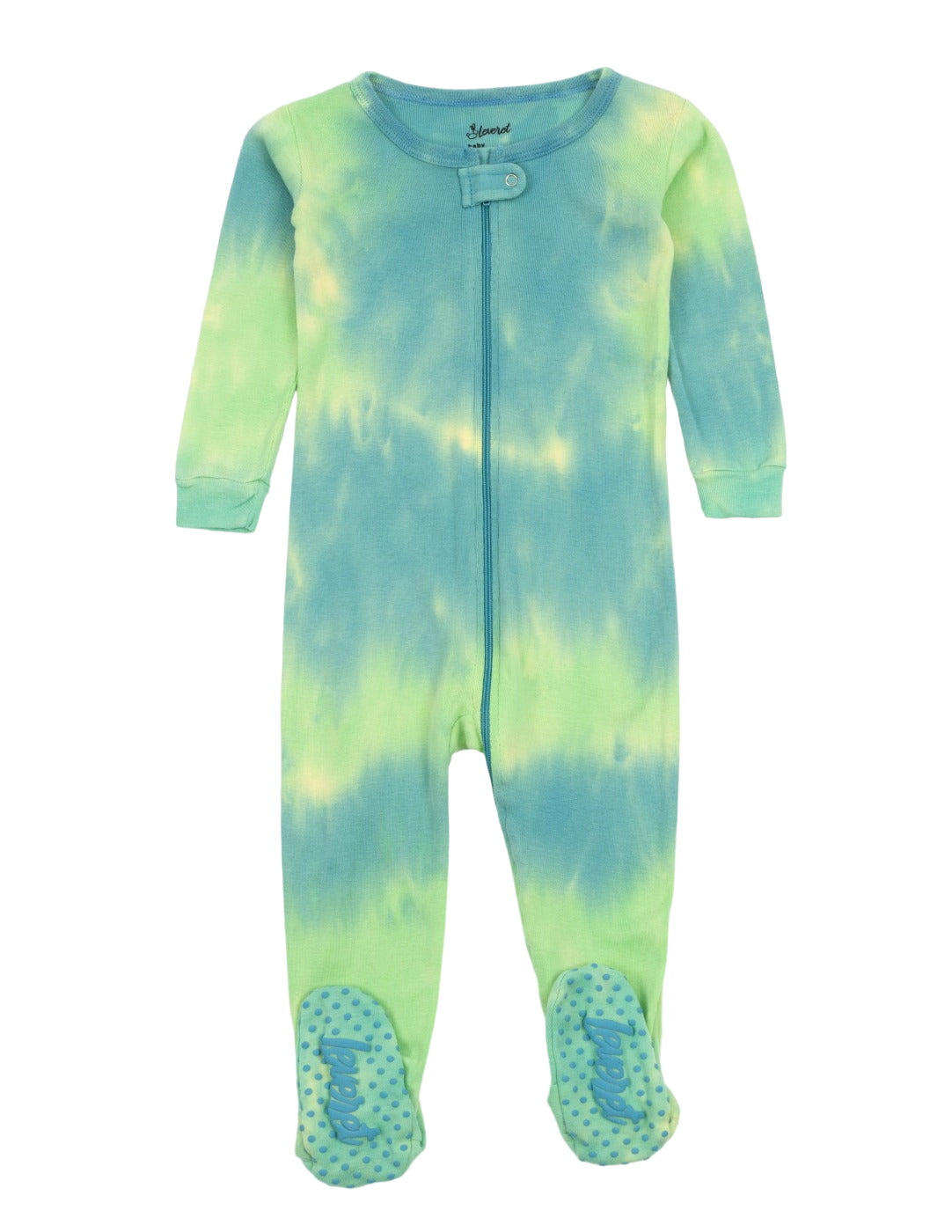 Kids Footed Colorful Mix Tie Dye Cotton Pajamas