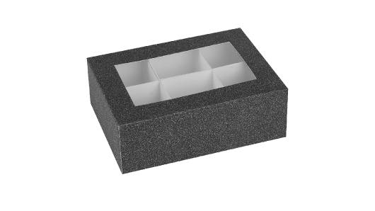 Window Box With Six Sections 7"x5"x2.5" Black 12 Pack