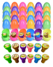 Easter Eggs With Sloth Stampers - 36 Pack