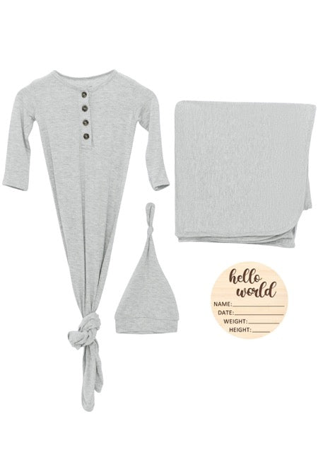 Luxe Bamboo Newborn Gown Set