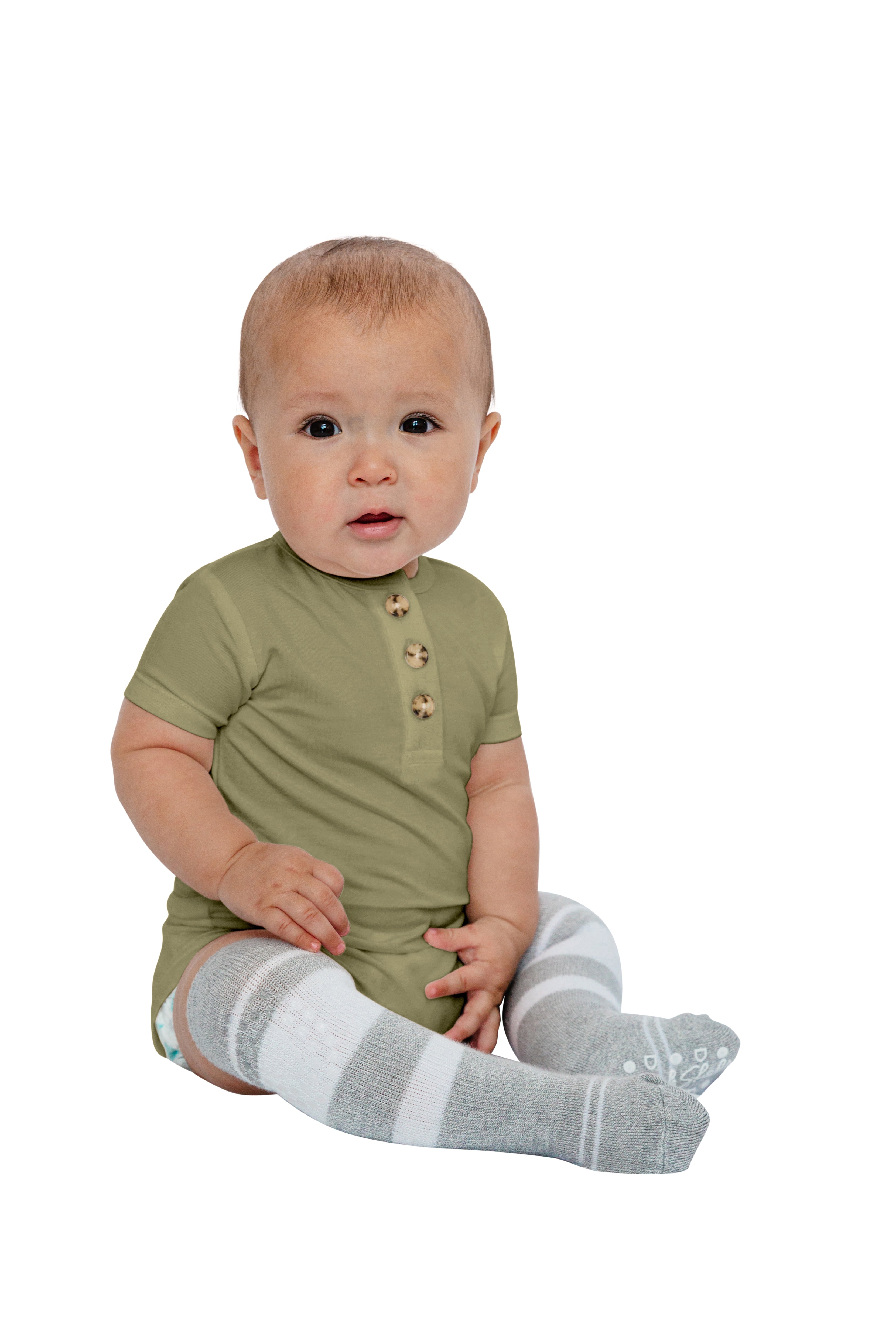 Bamboo Short Sleeve 3 Button Onesie