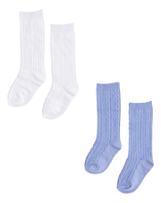 Knee-high Socks Set- Snow And Heron