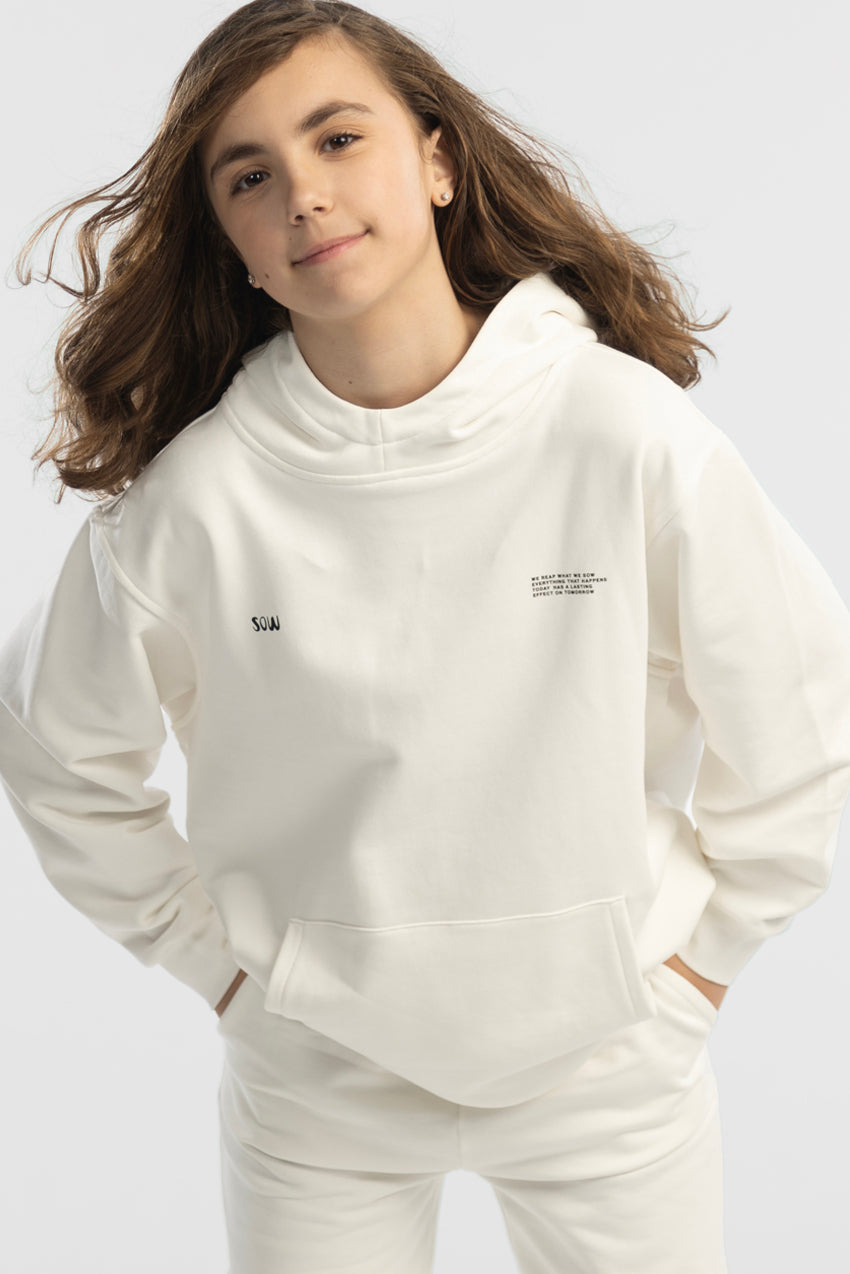 Relaxed Cotton Hoodie With Print