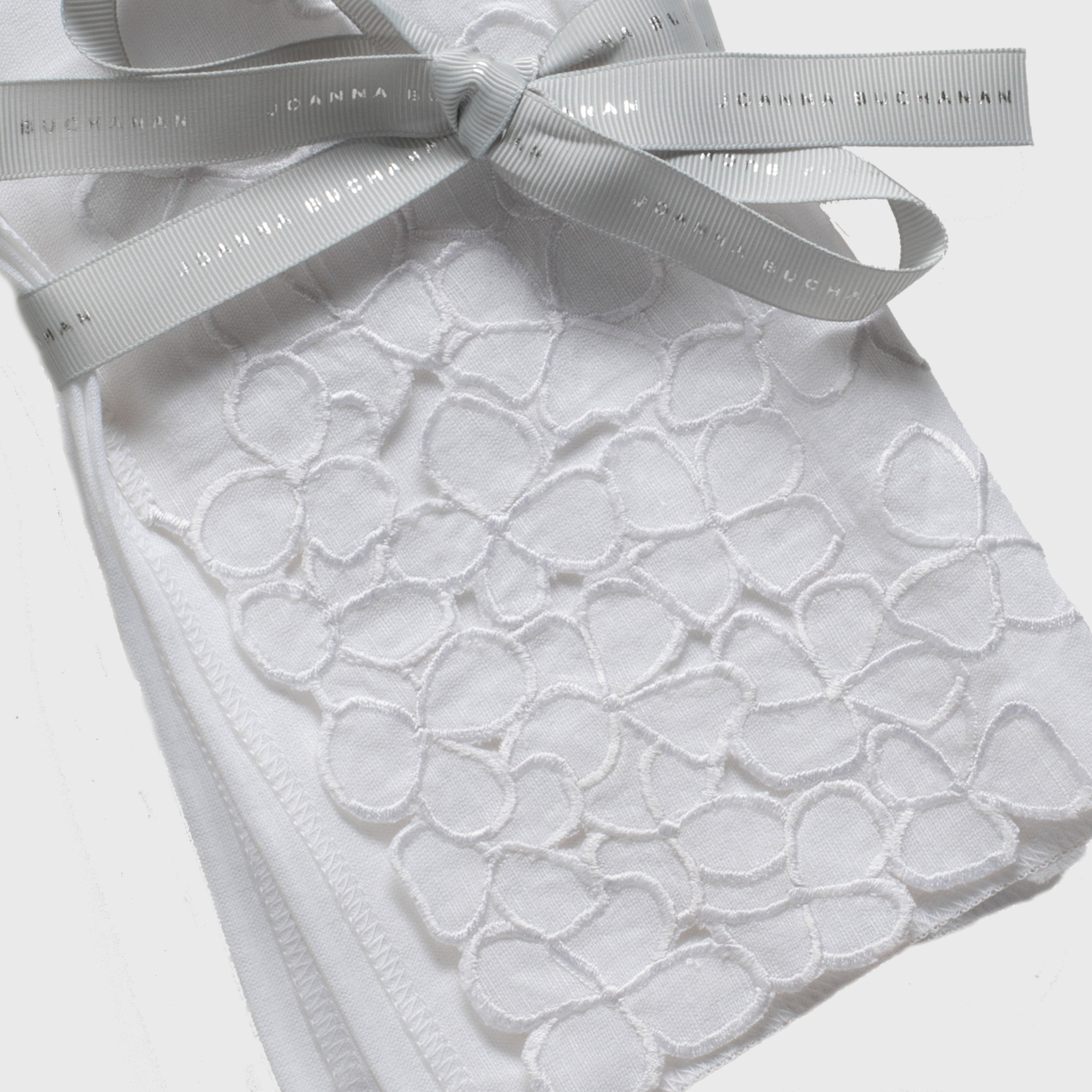 Hydrangea Dinner Napkins, White, Set Of Two