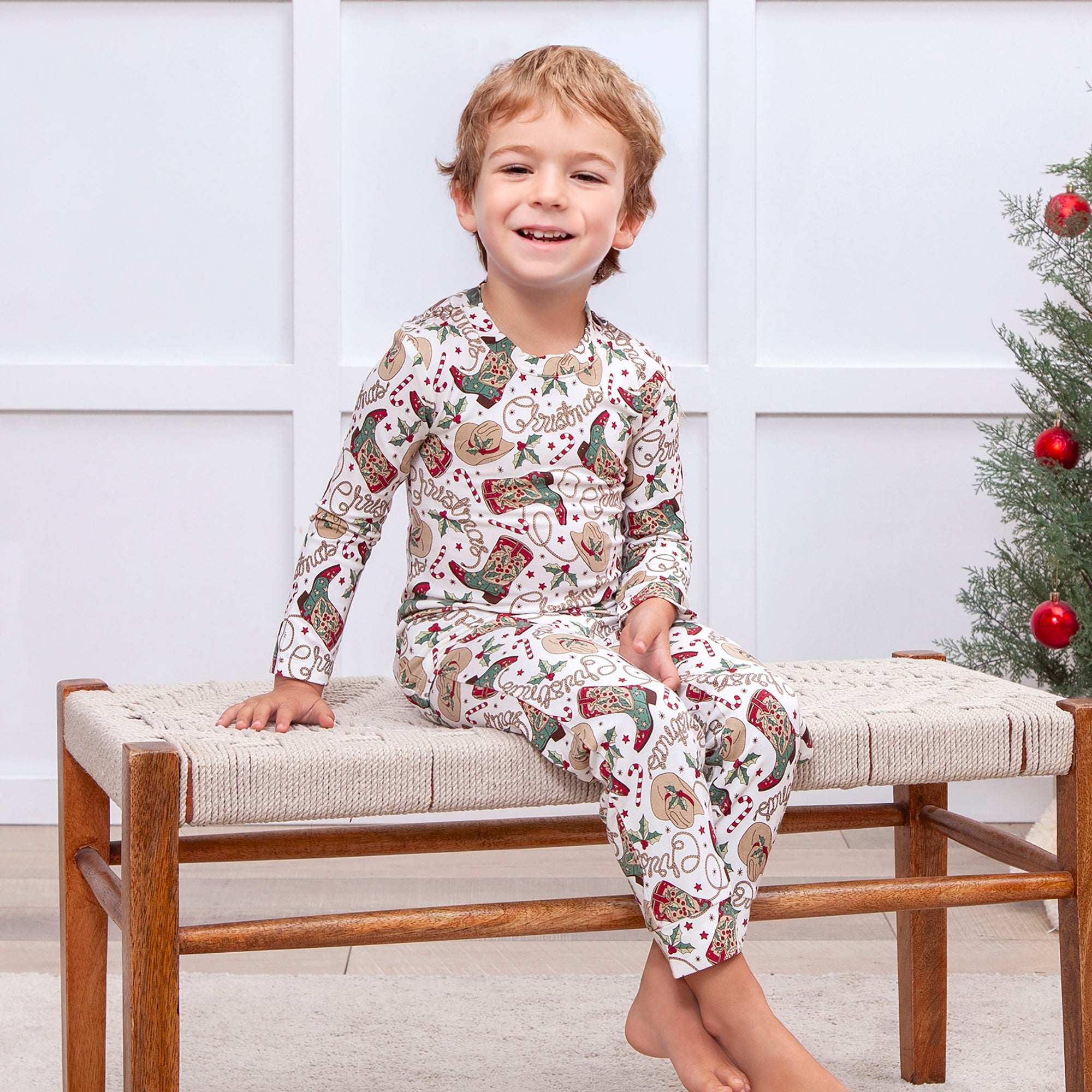 Western Christmas Pajamas For Kids – Bamboo Holiday Pjs