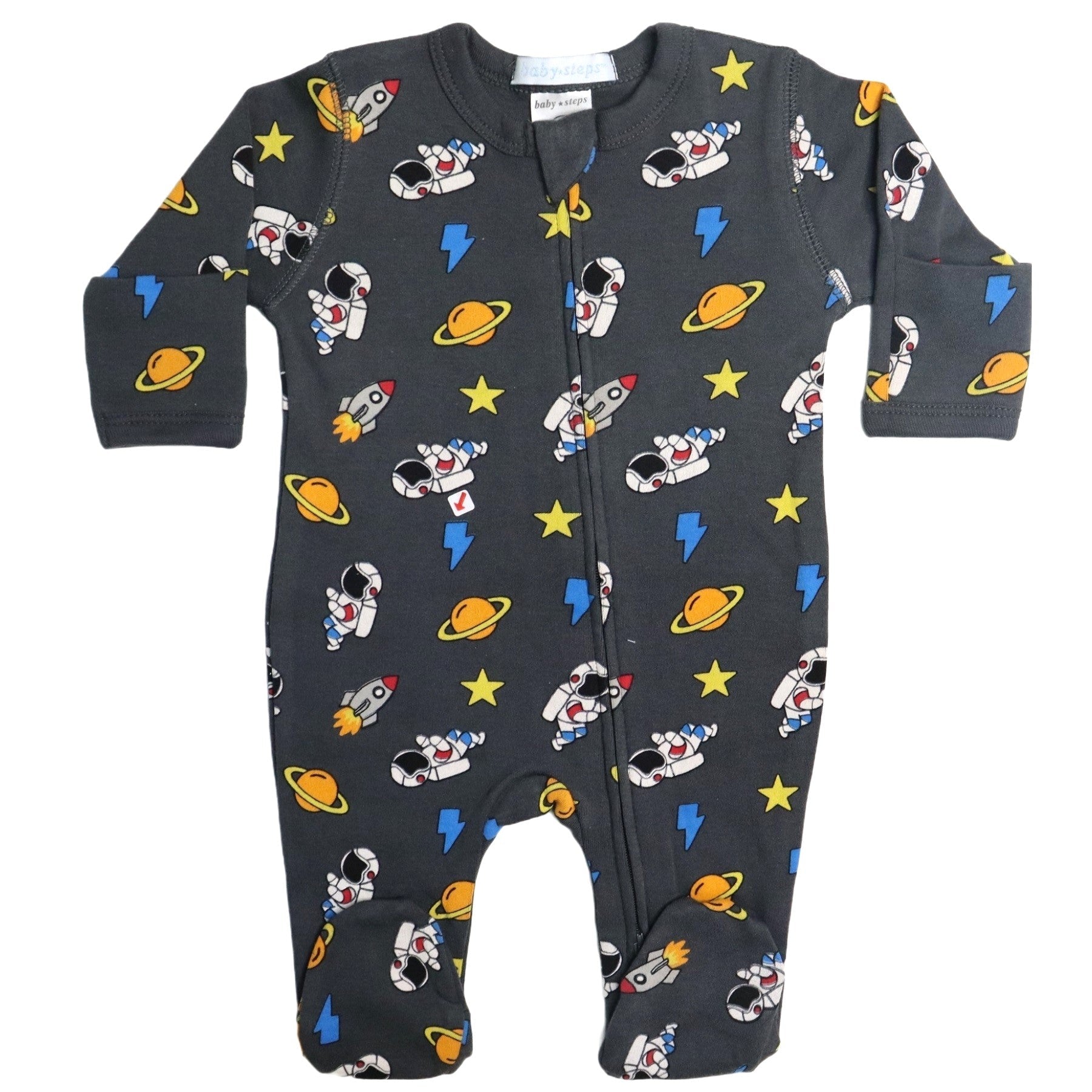 Baby Zipper Footie - Space