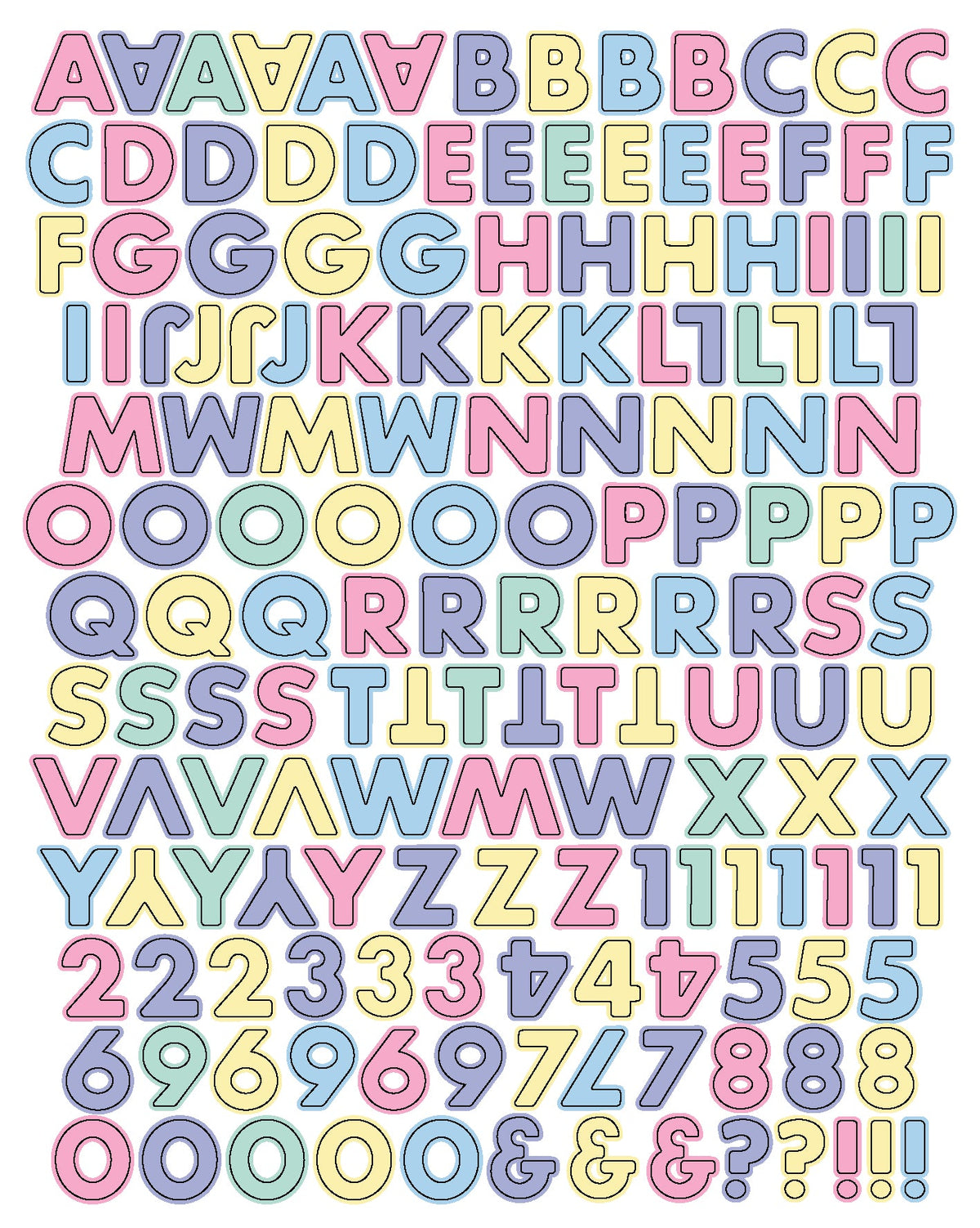 Pastel Letter Stickers Everett Rd. By Cathe Holden