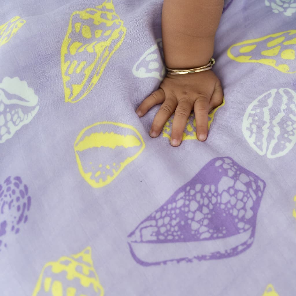 Shell Pop Muslin Swaddle Blanket