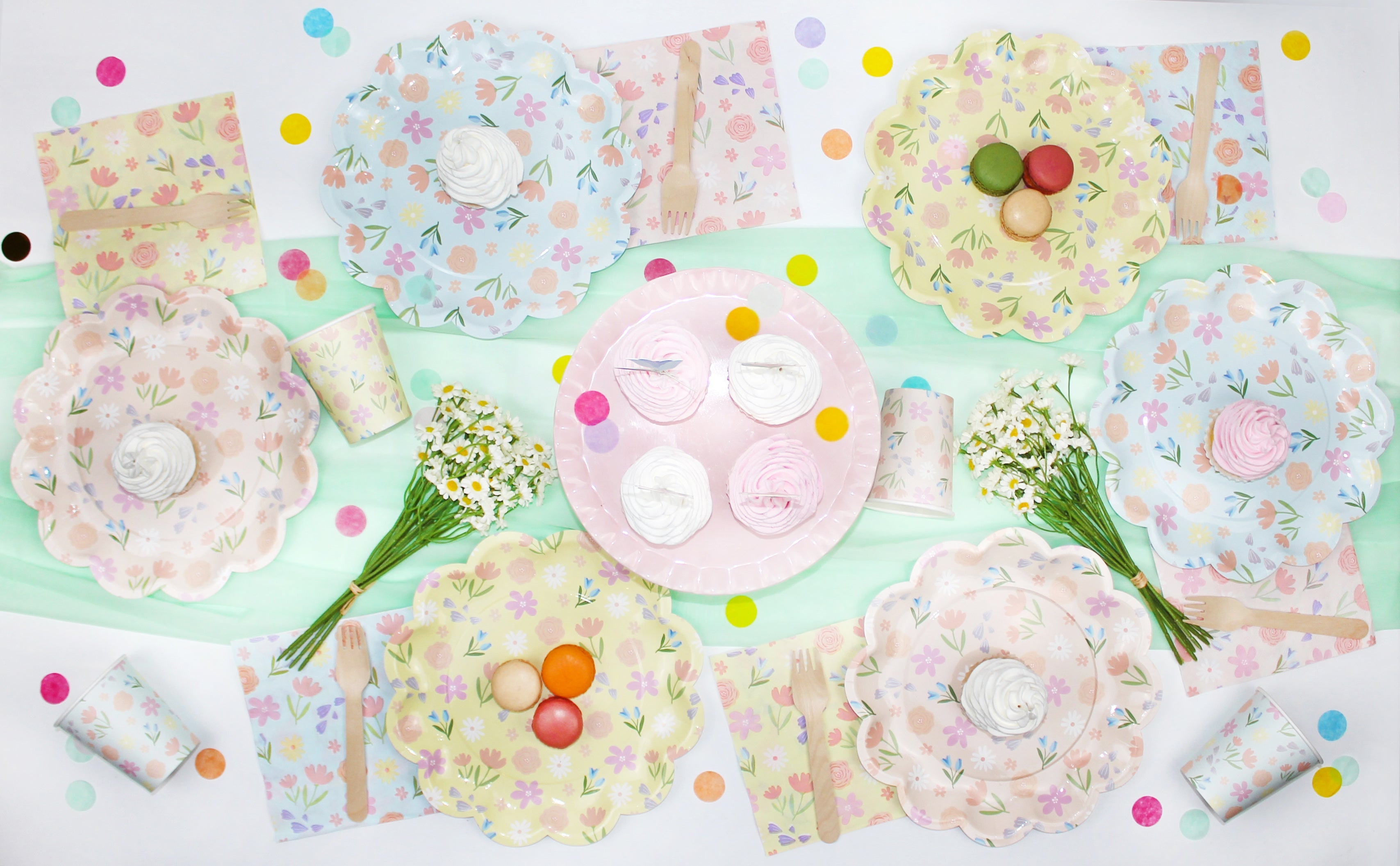 Spring Party Floral Plates, 12 Ct