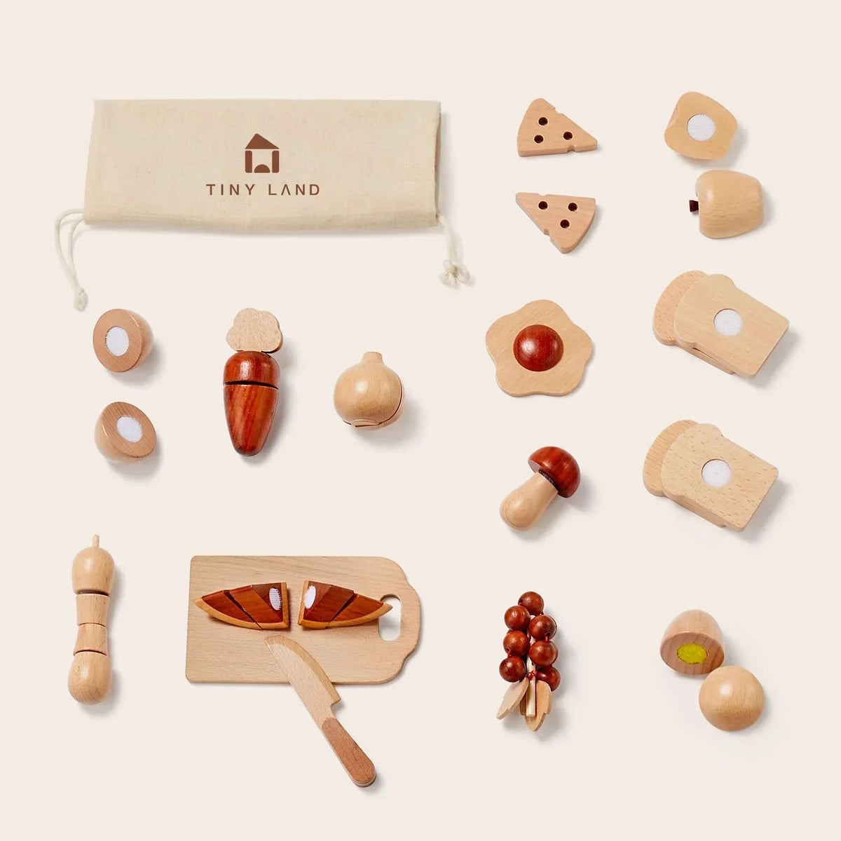 ® Play Kitchen Accessories – Play Food For Play Kitchen: Wooden Cut And Play Food Toys