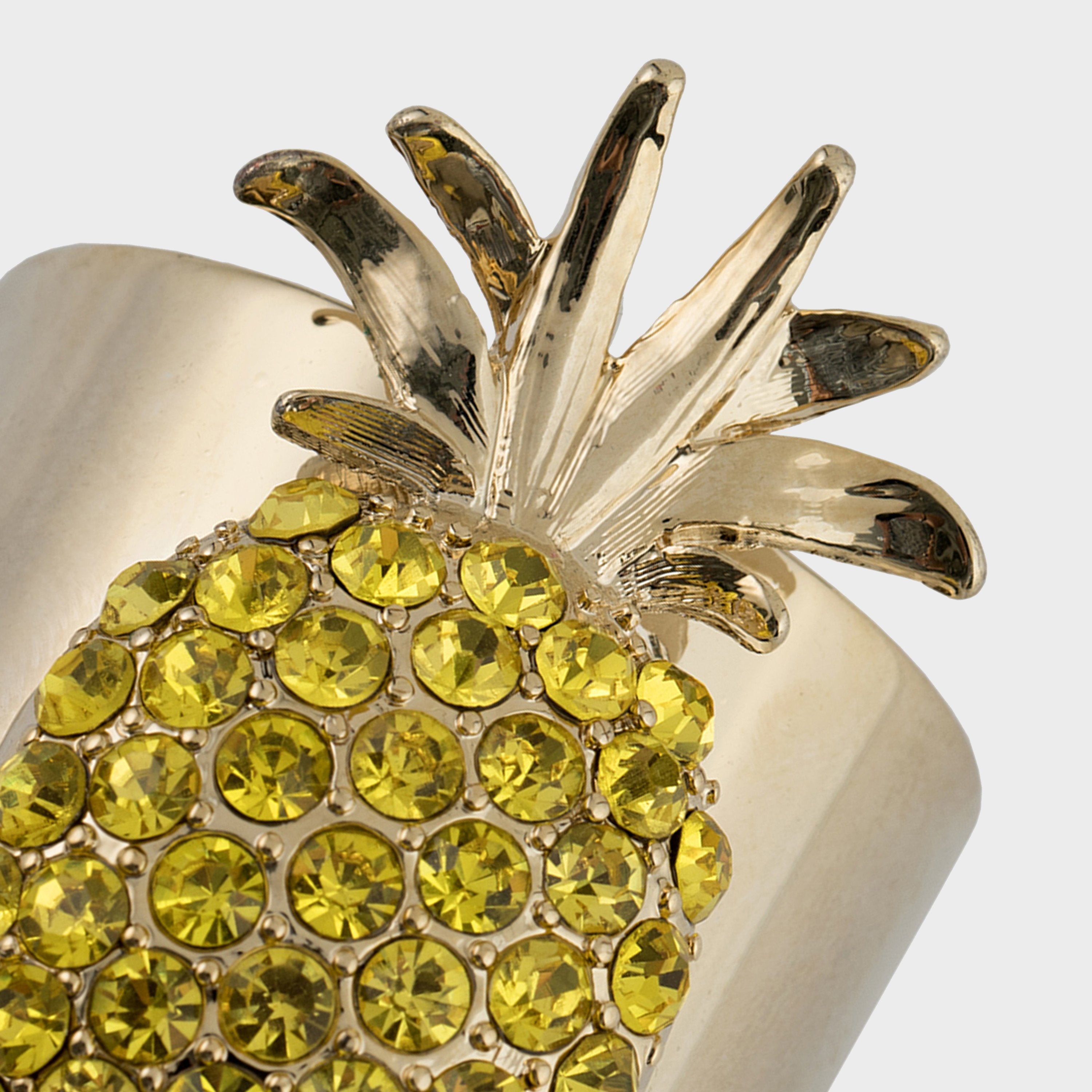 Pineapple Napkin Rings, Yellow, Set Of Two