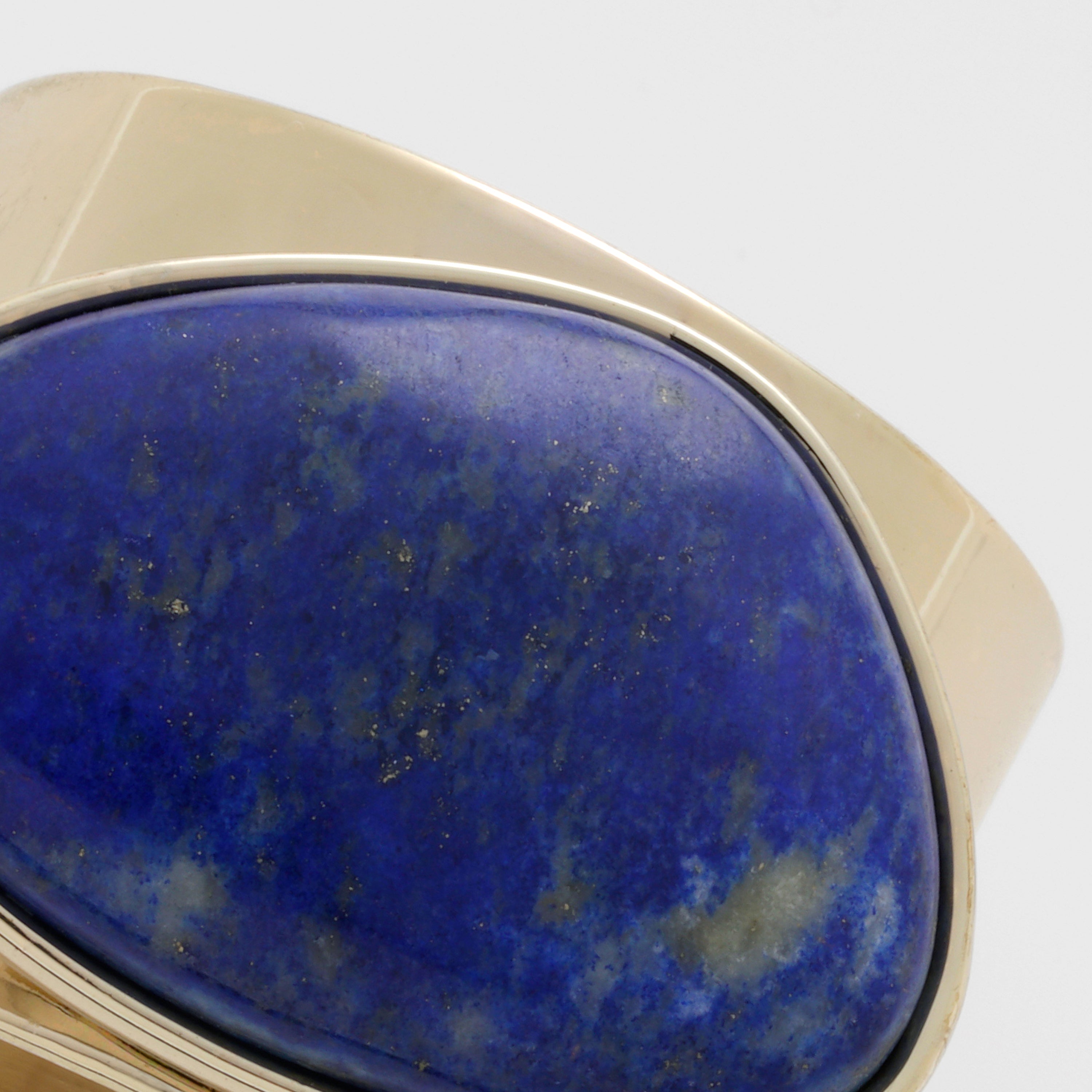 Gilt Edge Shell Napkin Rings, Lapis Lazuli, Set Of Two