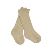 Ribbed Knee High Socks (latte)