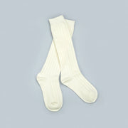 Ribbed Knee High Socks (white)