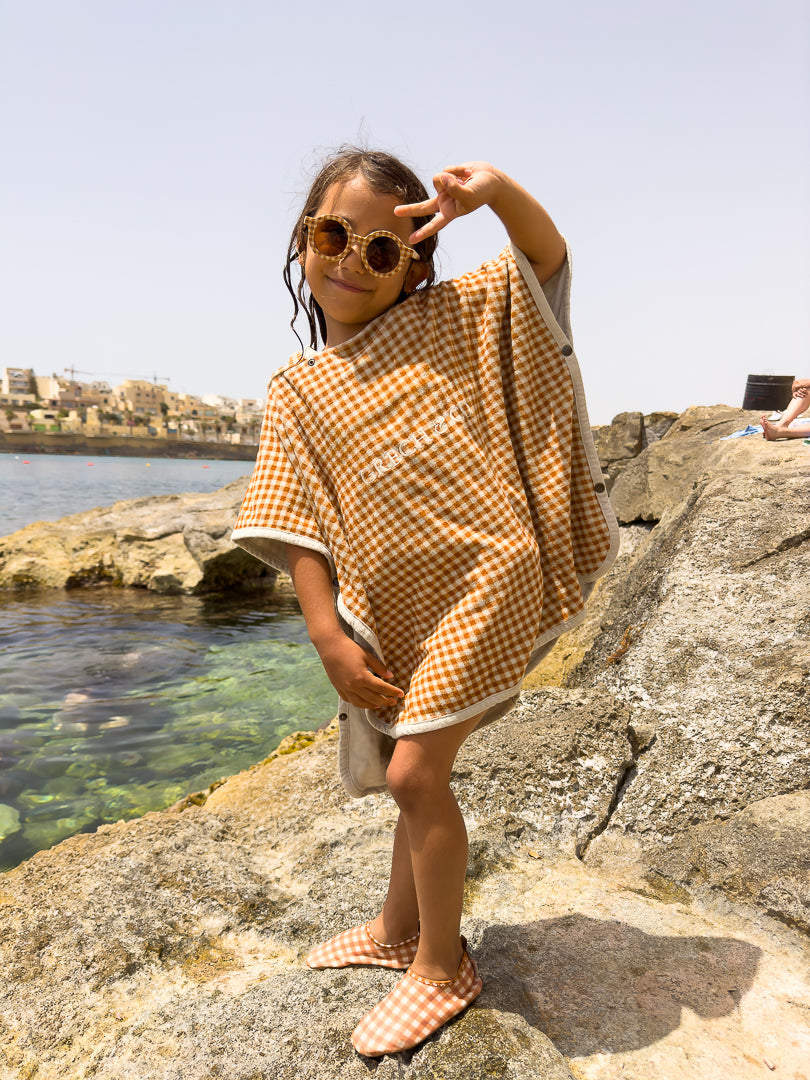 Original Round Sustainable Sunglasses | Bio-based  Bendable Polarized | Sienna Gingham