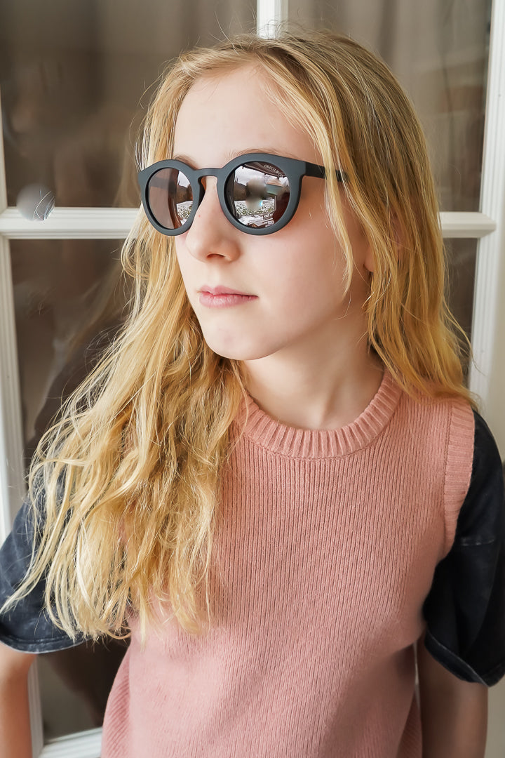 Classic | Sustainable Sunglasses | Plant-based Bendable Polarized - Teen | 9-14 Y | Black