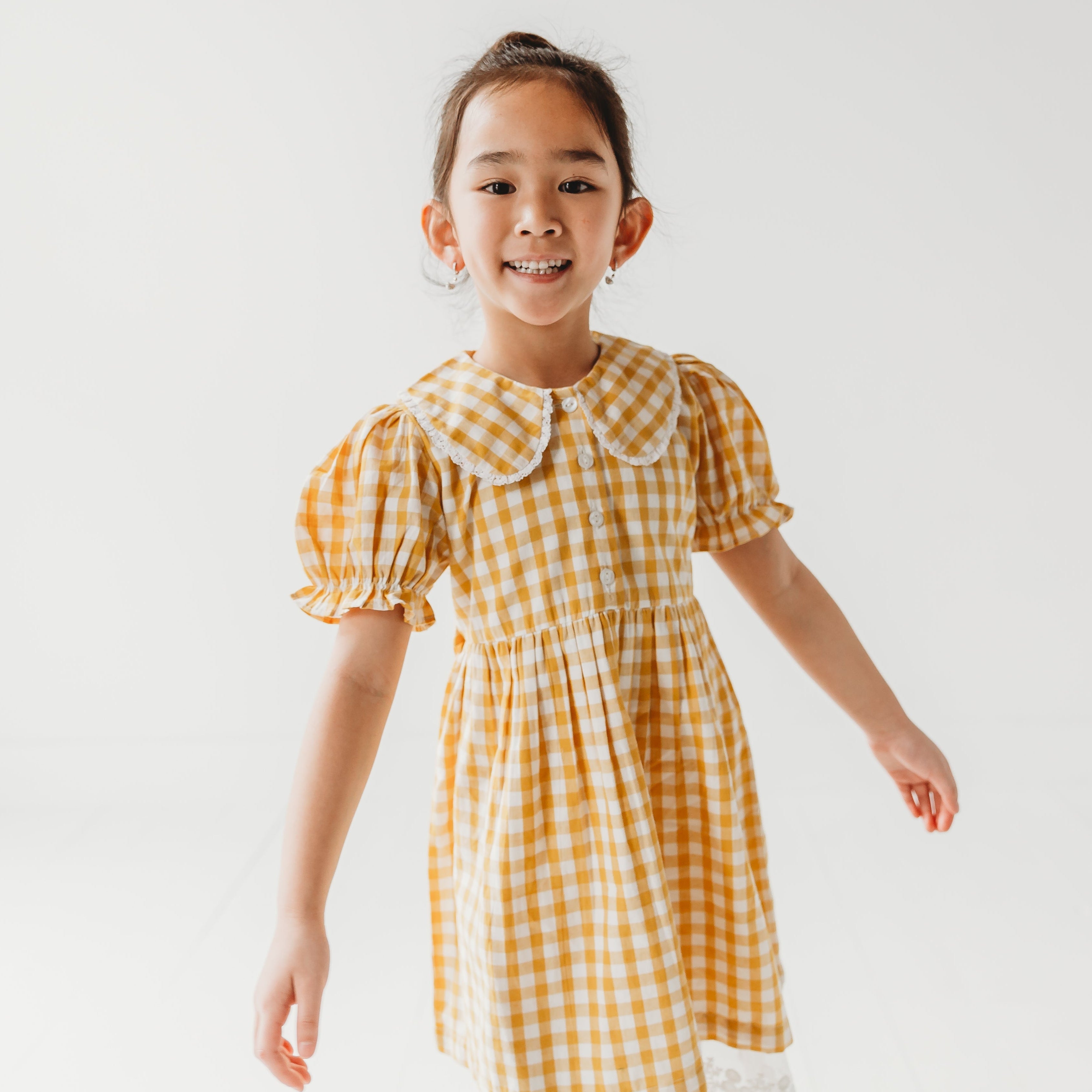 Citrus Gingham Girls Dorothy Dress