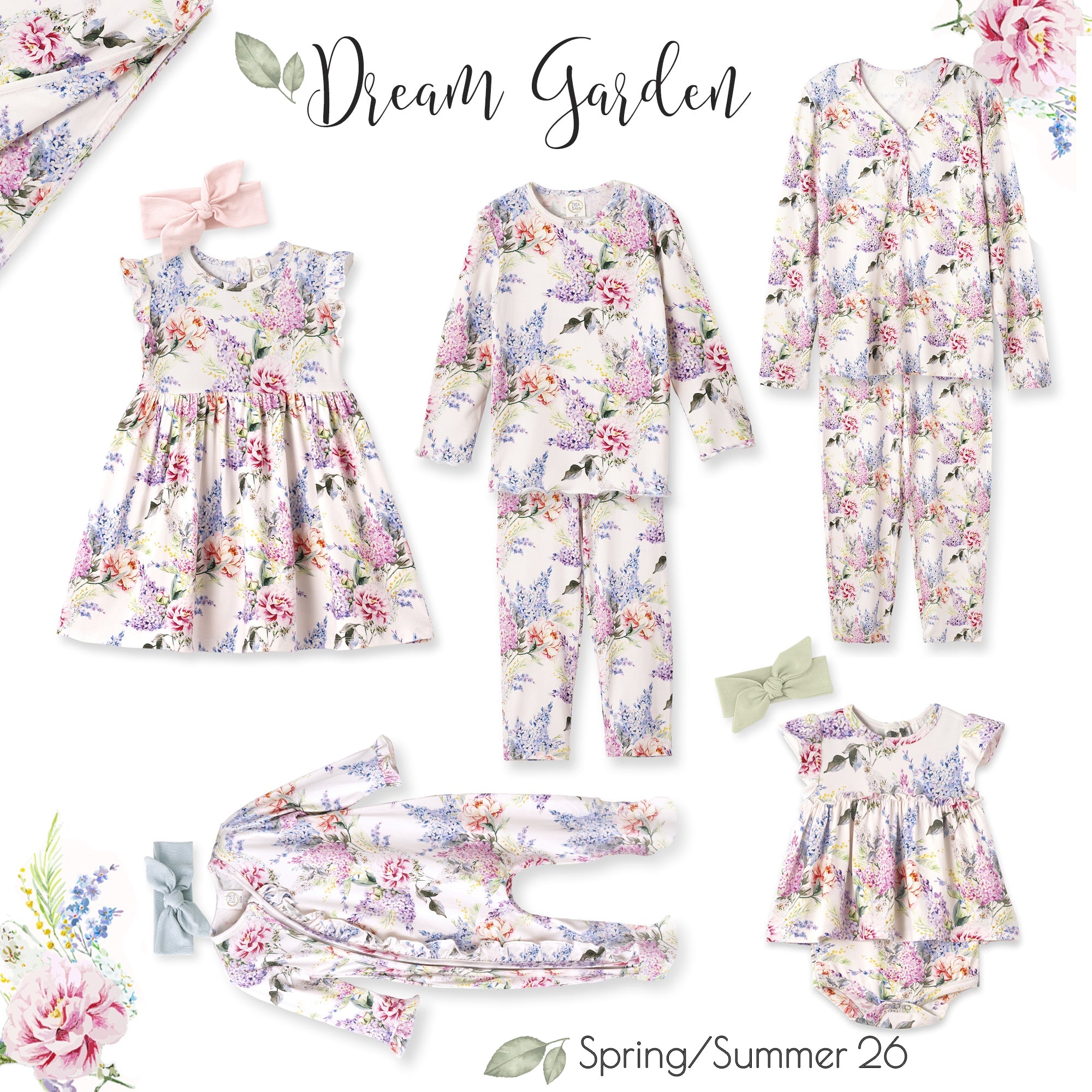 Watercolor Floral Soft Bamboo Stroller Blanket