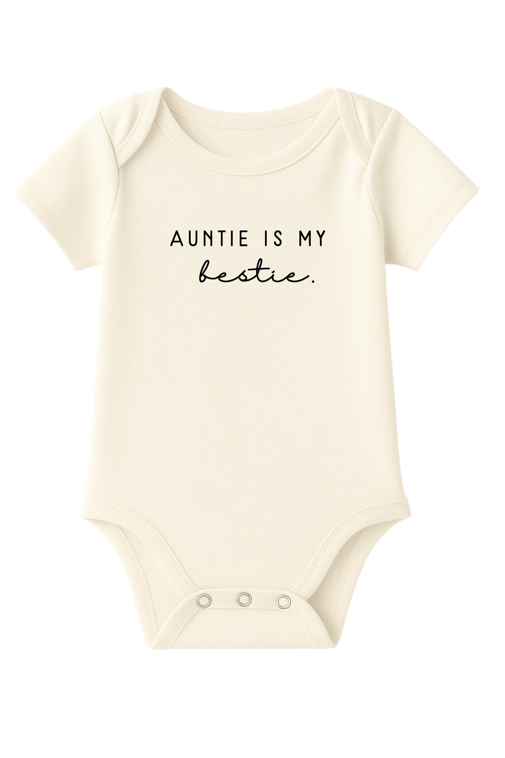 Auntie Is My Bestie Organic Cotton Baby Bodysuit Short Sleeve