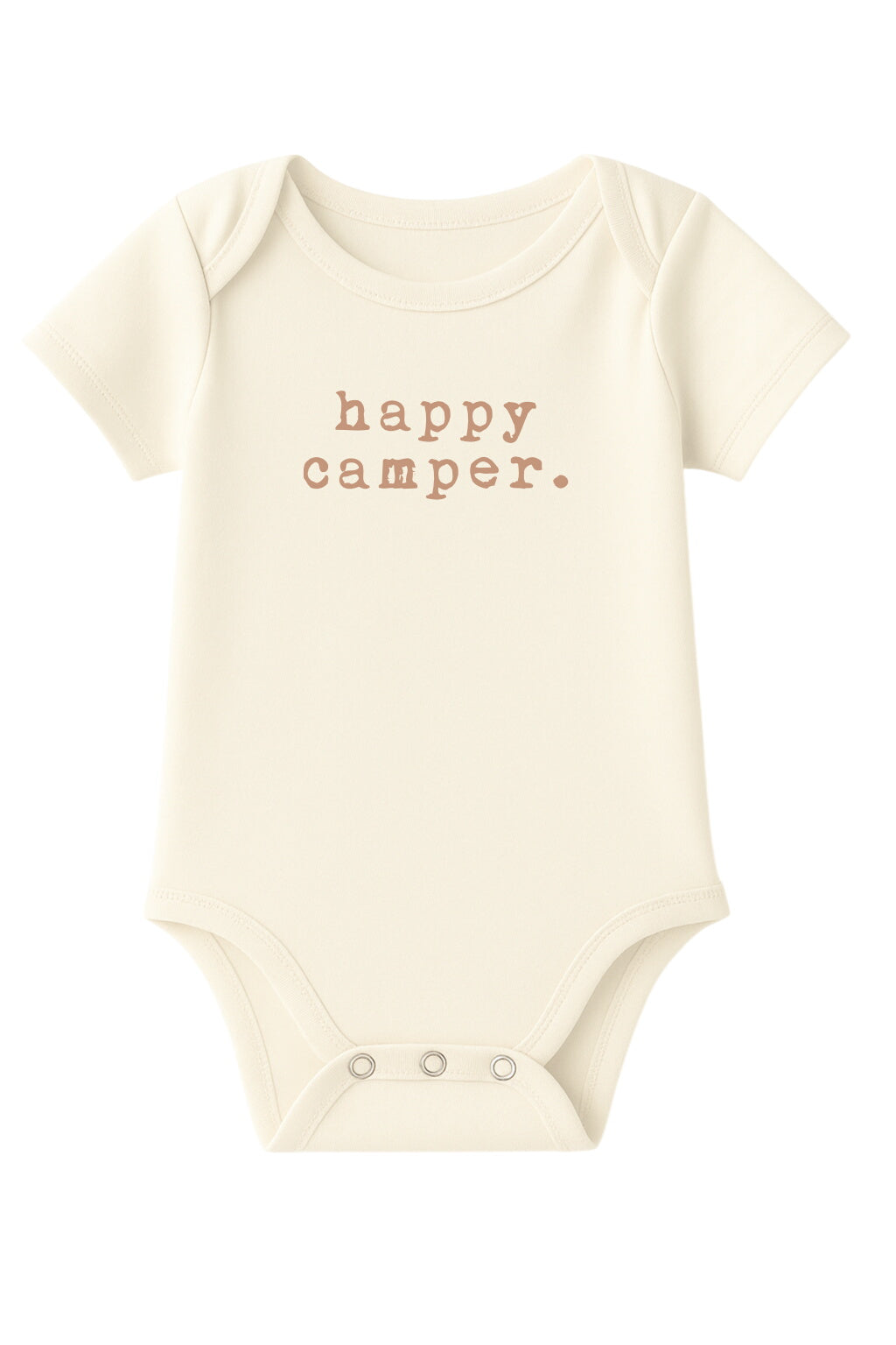 Happy Camper Clay Organic Cotton Baby Bodysuit Short Sleeve