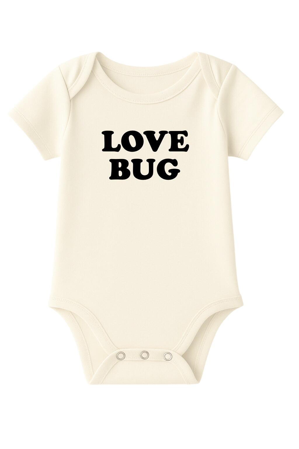 Love Bug Organic Cotton Baby Bodysuit Short Sleeve