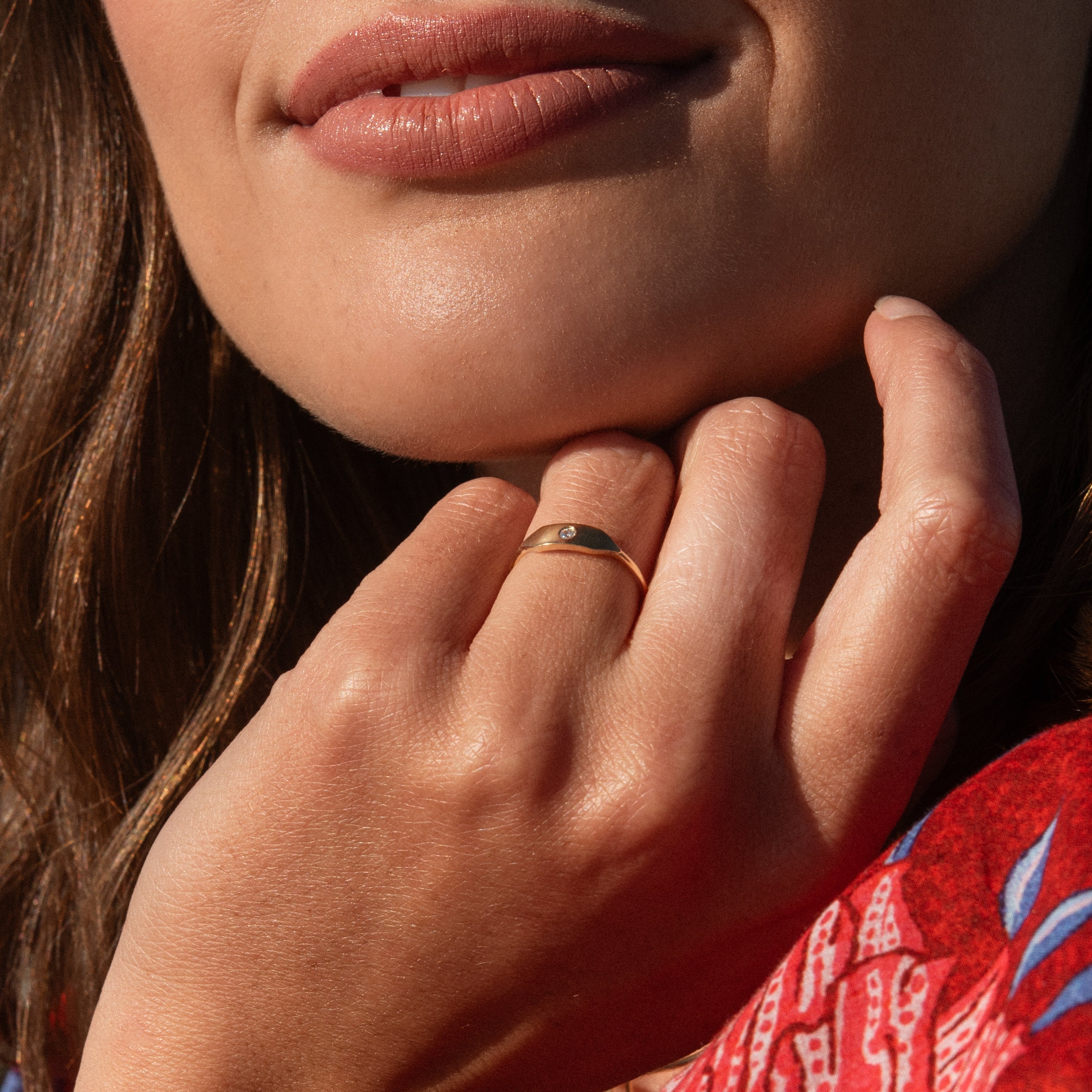 Stacking Signet Ring With Stone