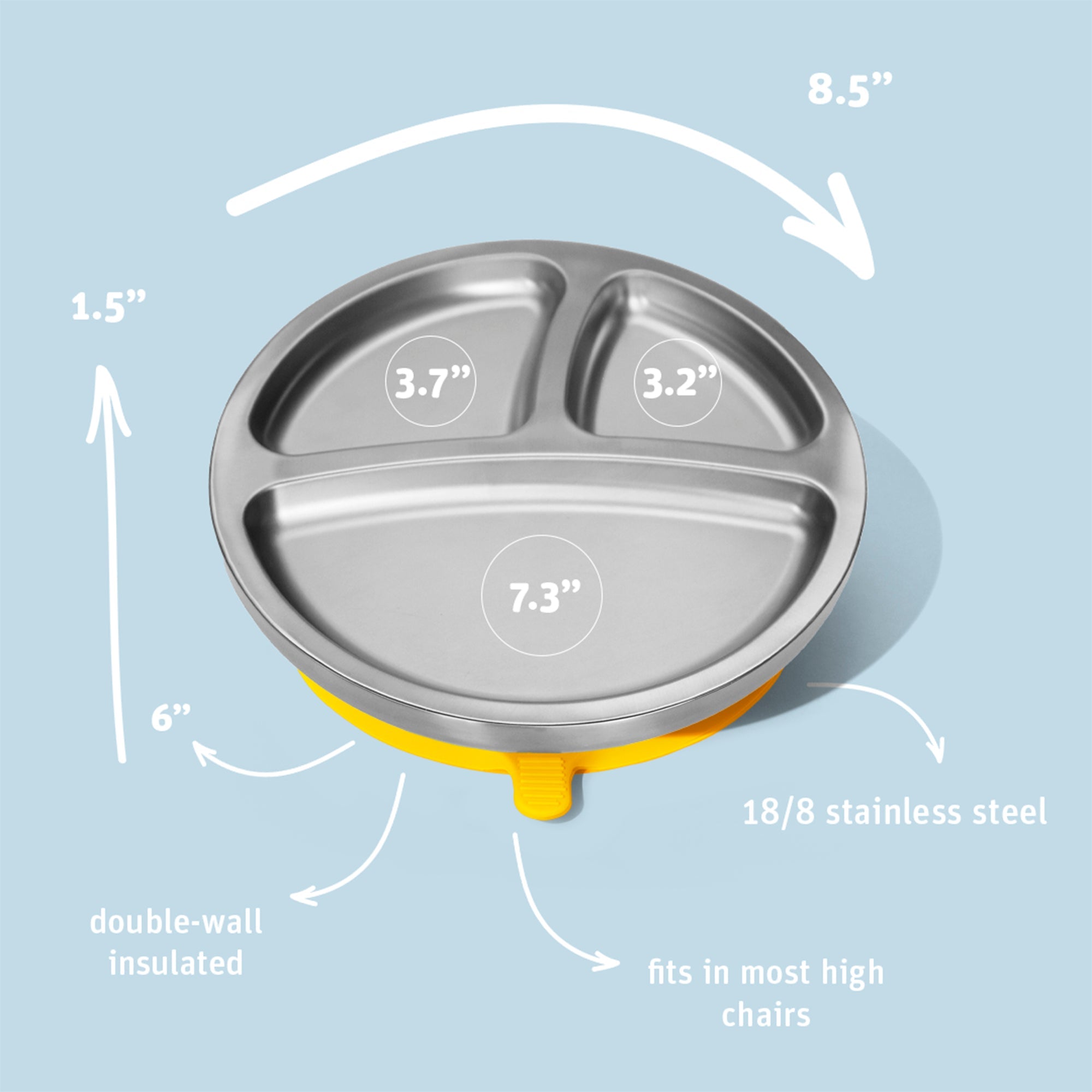 Stainless Steel Suction Baby Plate