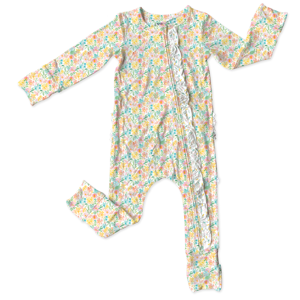 Stevie Kate Bamboo Ruffle Convertible Footie (pre-order)