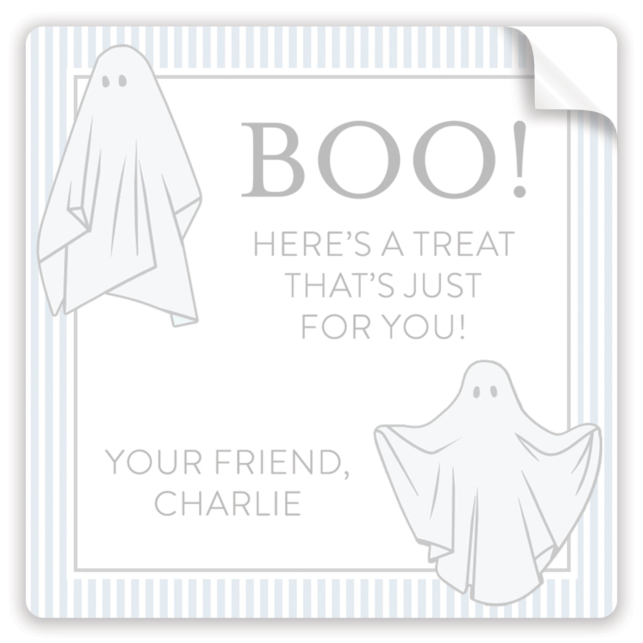 Blue Spooky Ghost Halloween Stickers