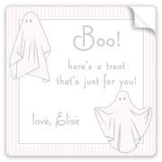 Pink Spooky Ghost Halloween Stickers